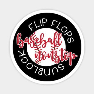 Flip Flops Sunblock Baseball Nonstop Magnet